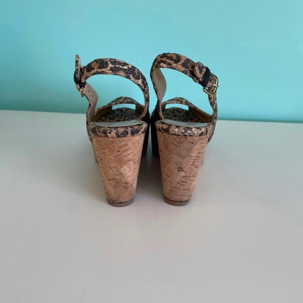 Stuart Weitzman Peep Toe Sling Back Leopard / Che… - image 4